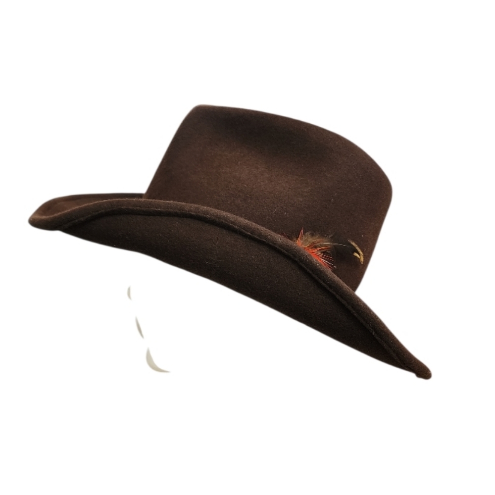 Canadian Leather Wool Waterproof Brown Western Cowboy Hat Men's - Picture 6 of 10